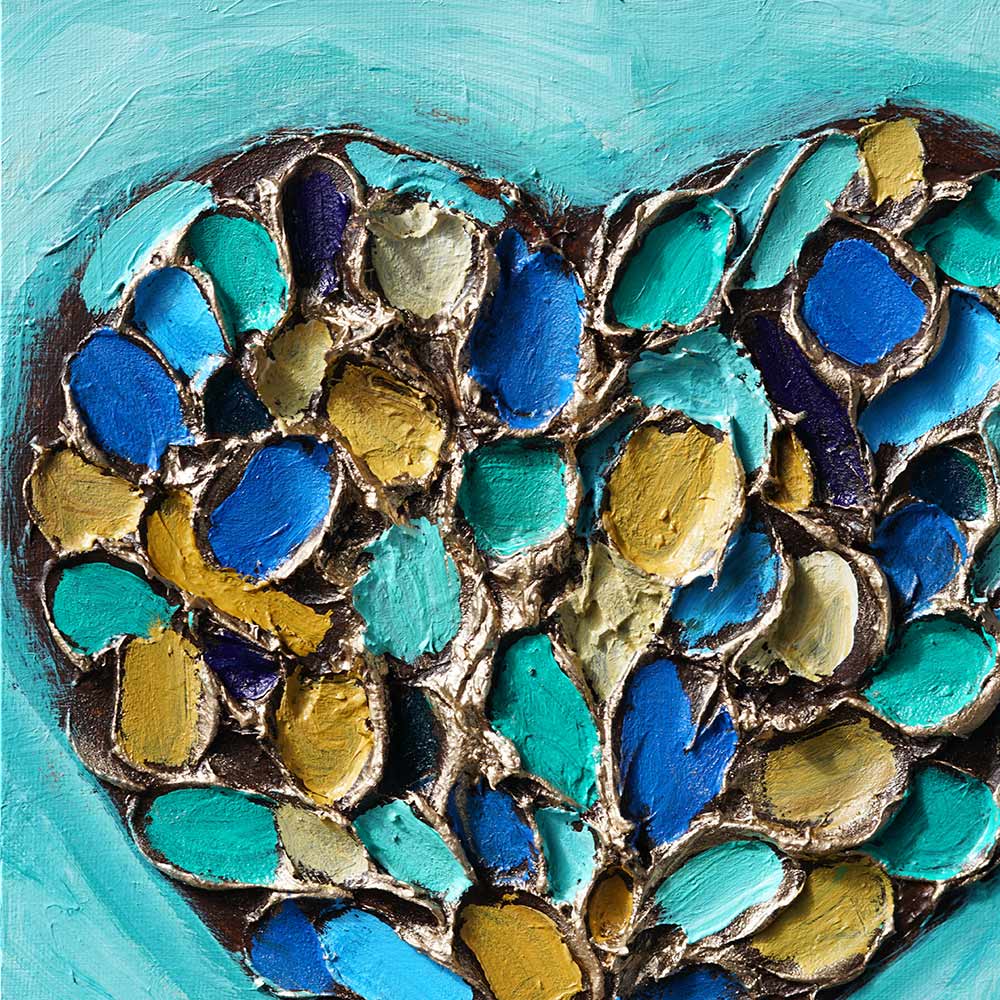 "Mosaic Heart" - Original 10x10" Acrylic Painting by Amanda Dagg