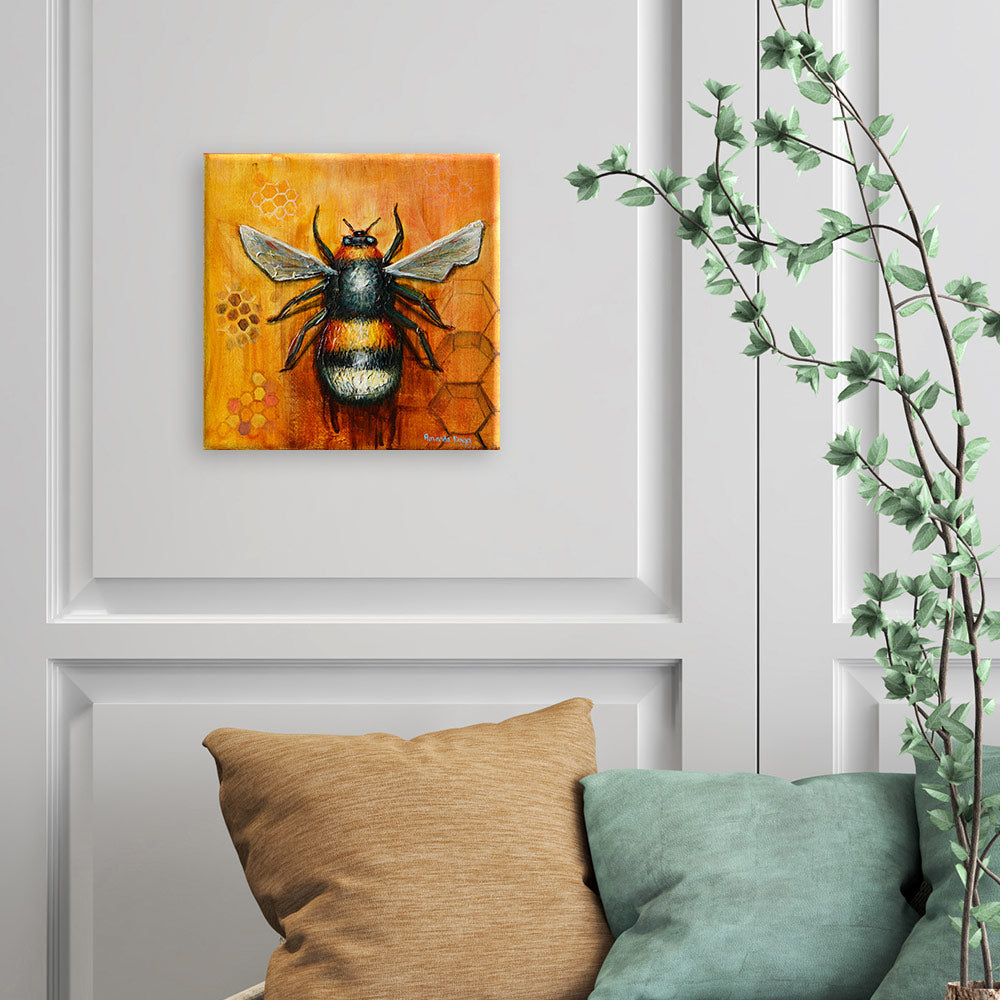 Bumblebee portrait in living room