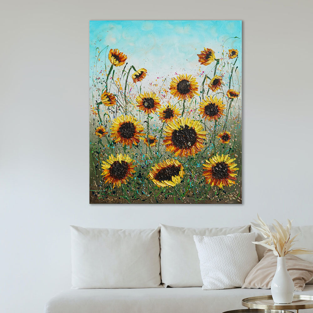 Sunflower painting enhancing living space