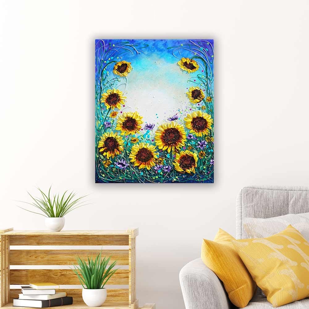 Sunflower painting enhancing living space