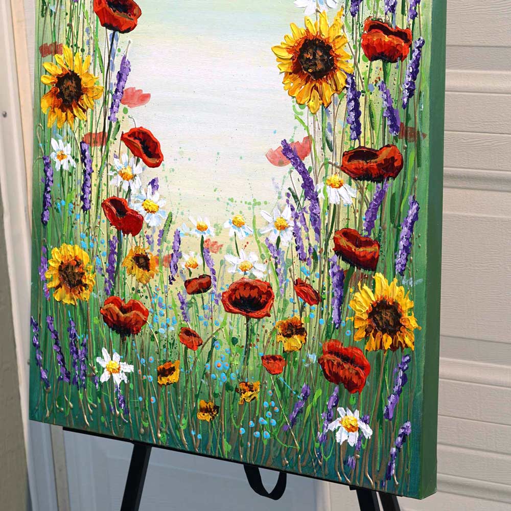 Side profile of wildflower painting