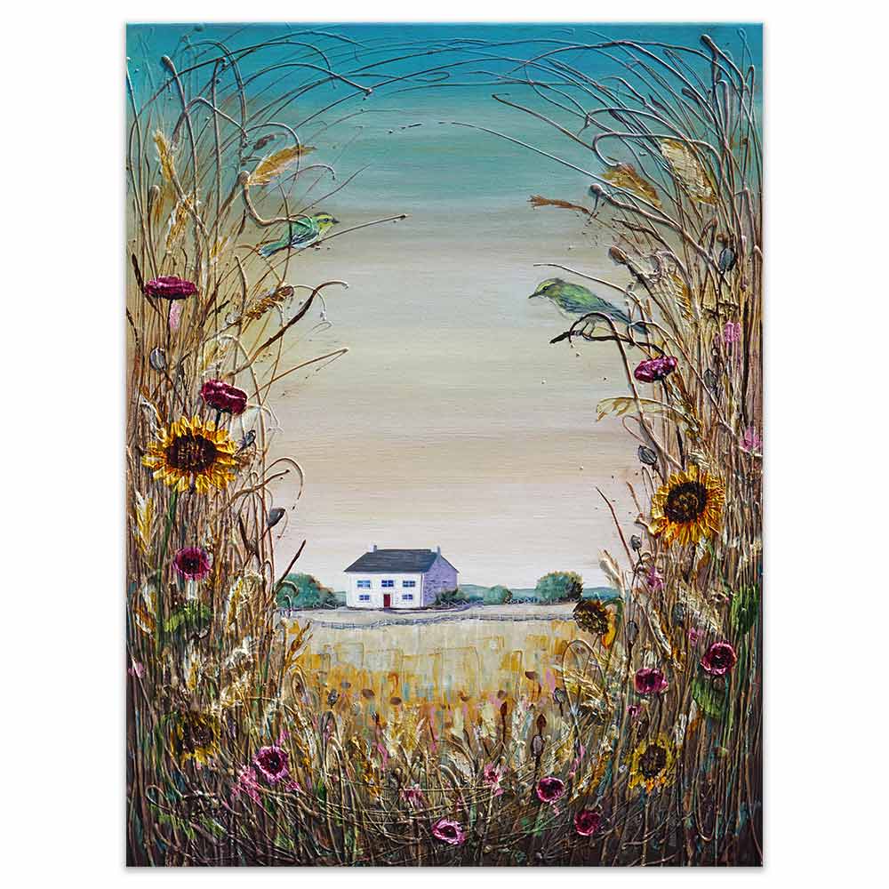 Welsh Cottage Serenity: Countryside with wildflowers