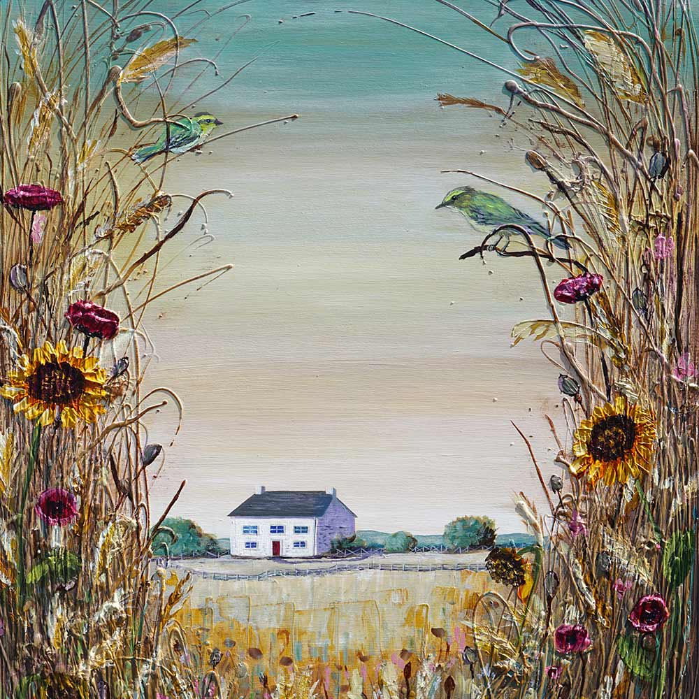 Textured wildflowers in Welsh scene